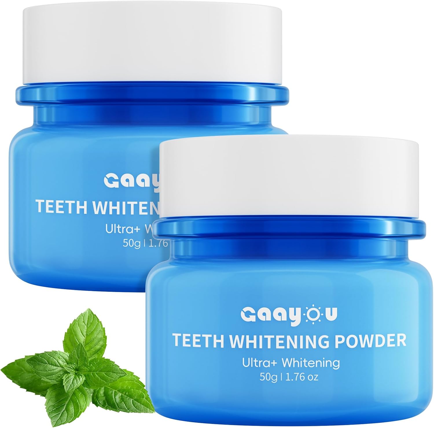 Teeth Whitening Powder 2PCS Tooth Powder Instant Tooth Whitening Mint Flavor Teeth Whitener Toothpaste Powders for Tooth Stain Removal 100g/3.53oz