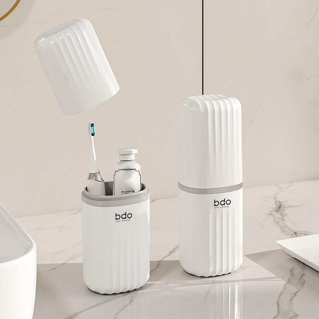 Toothbrush Travel Case Portable Toothbrush Holders with Cover Leakproof Toothbrush & Toothpaste Holder for Traveling School Camping Business Trip Bathroom