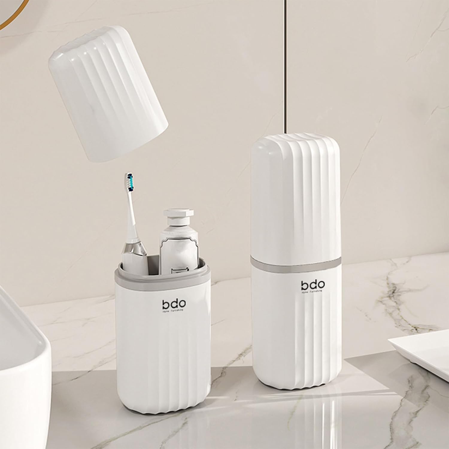 Toothbrush Travel Case Portable Toothbrush Holders with Cover Leakproof Toothbrush & Toothpaste Holder for Traveling School Camping Business Trip Bathroom