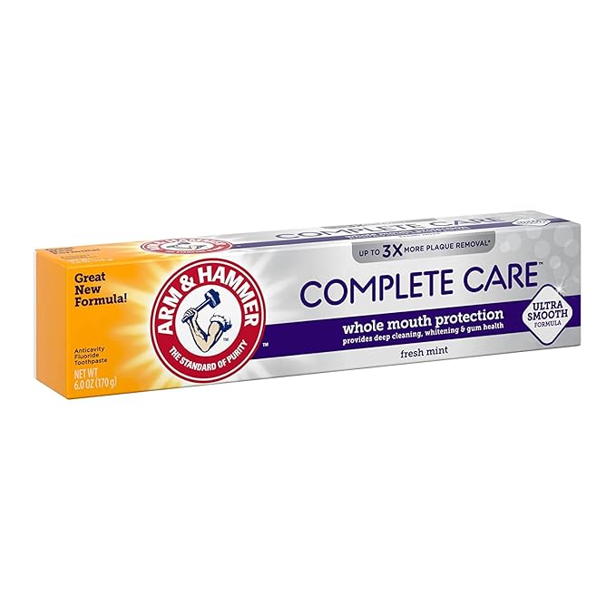 Arm & Hammer Complete Care Stain Defense Fluoride Anticavity Toothpaste, 6 oz (Pack of 6) (Packaging May Vary) (Packaging May Vary)