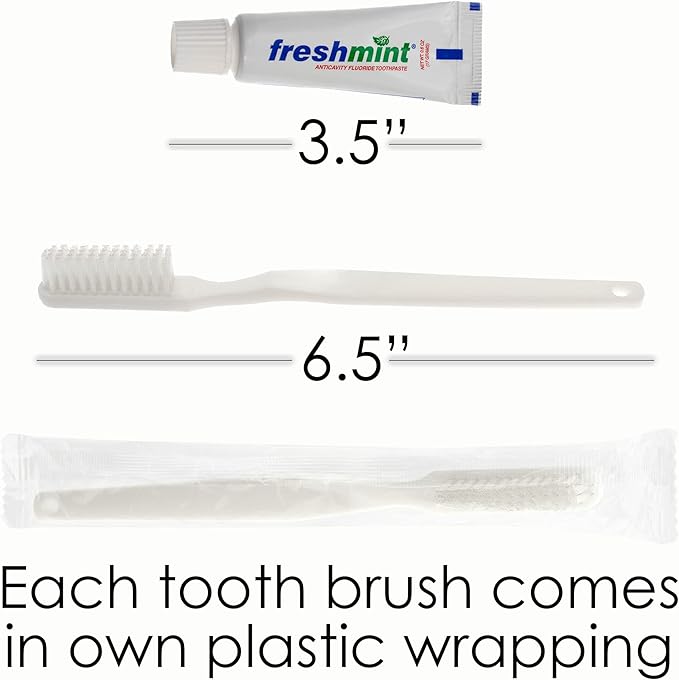 Moda West 24 Kits - Bulk Case of Wholesale Deluxe 15 Piece Toiletry Kit for Men, Women, Travel, Charity