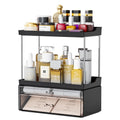Yieach Acrylic Makeup Organizer Countertop,Large Skincare Organizer for Dresser Top,Plastic Bathroom Counter Organizers and Storage for Beauty,Cosmetic,Hair Products,Lotion and Perfume Organizer,Black