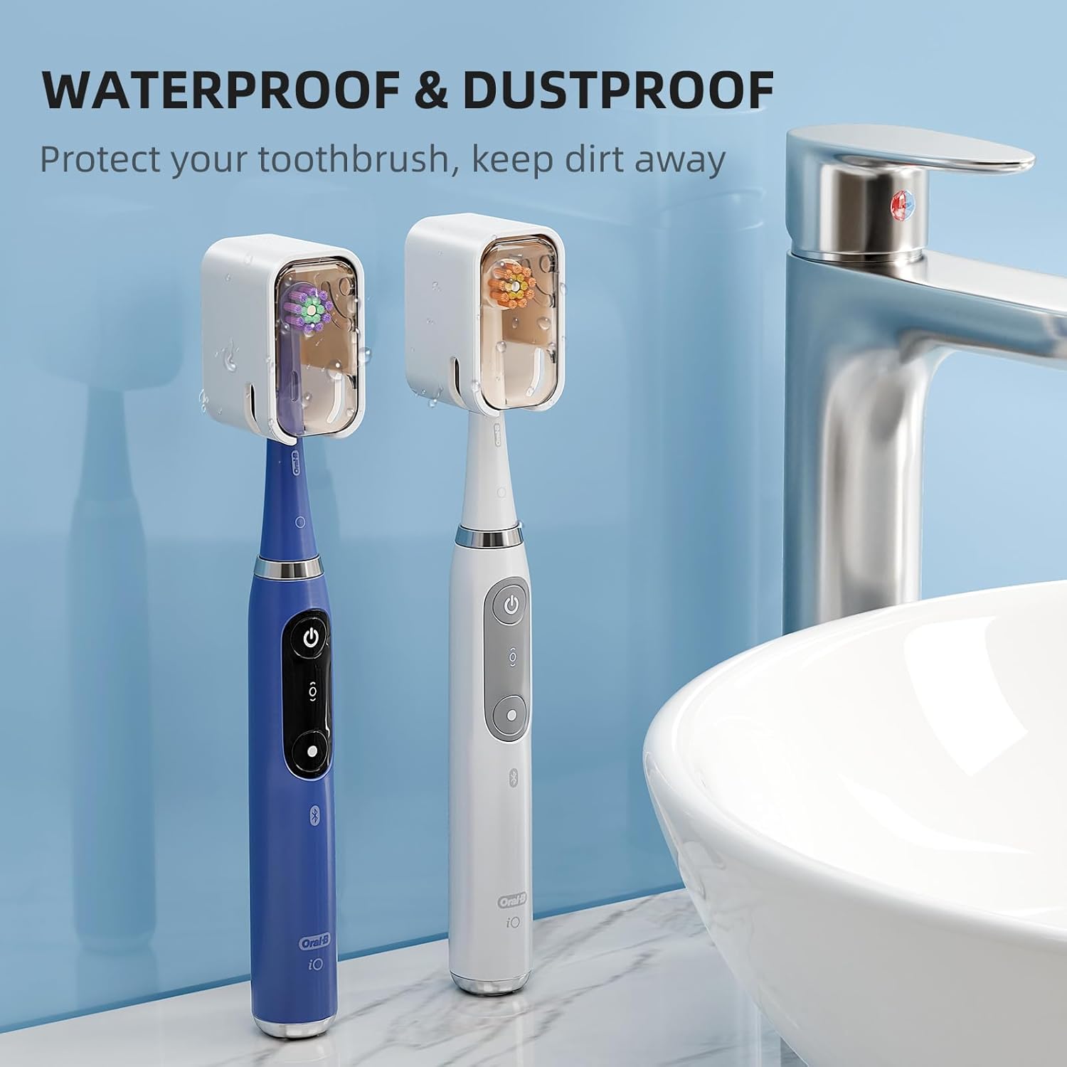 Travel Toothbrush Head Cover 2PCS, Electric Toothbrush Covers Caps, Ventilated Toothbrush Protectors Caps for Travel, Camping, Bathroom, Business, Brown