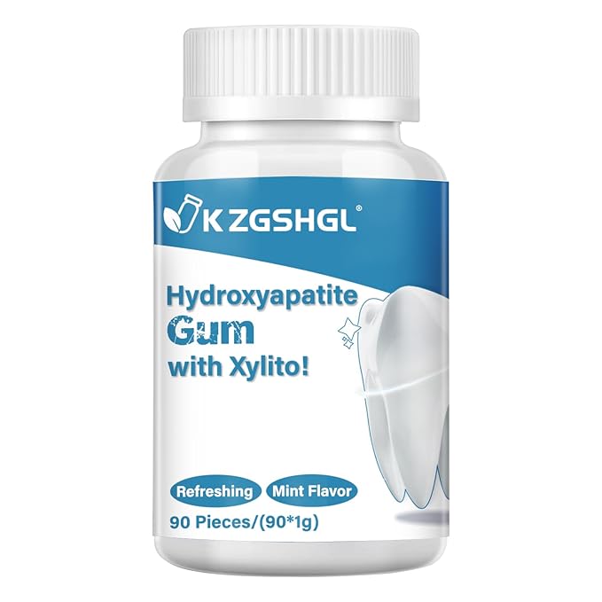 Hydroxyapatite Gum, 90 Pieces, Xylitol Gum, Good for Teeth Remineralization, Sugar-Free Mint Chewing Gum with Xylitol, Two pills after meals to freshen breath and clean teeth
