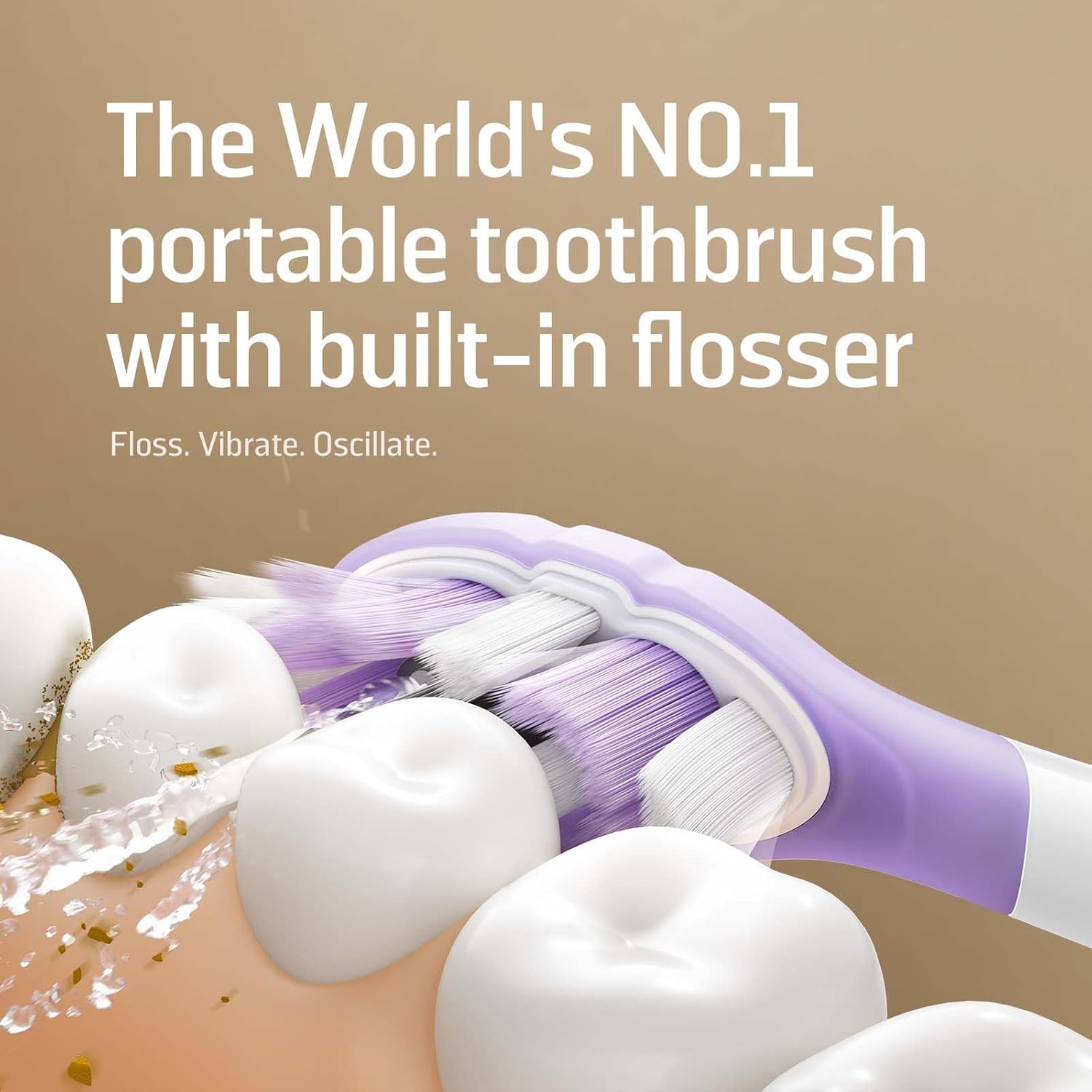 Soocas NEOS II Ultra – Electric Toothbrush with Water Flosser Combo, 3-in-1: Flosses, Vibrates and Oscillates, Flossing Toothbrush for Adults, Cordless Water Flosser for Travel, Champagne Gold