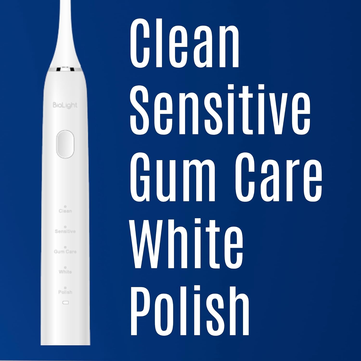 BIOLIGHT Illume Sonic Electric Toothbrush with Red & Blue Light Therapy – Professional Whitening, Gum Care & Advanced Oral Hygiene - White