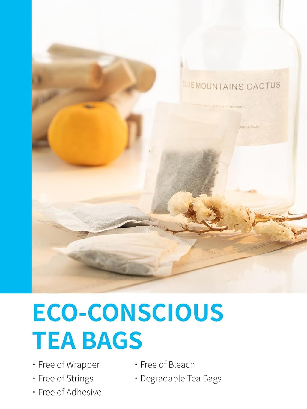 TeeLux Spearmint Tea Bags, Natural Spearmint Leaf Herbal Tea, Refreshing & Smooth Mint Tea, Caffeine Free, 100 Count