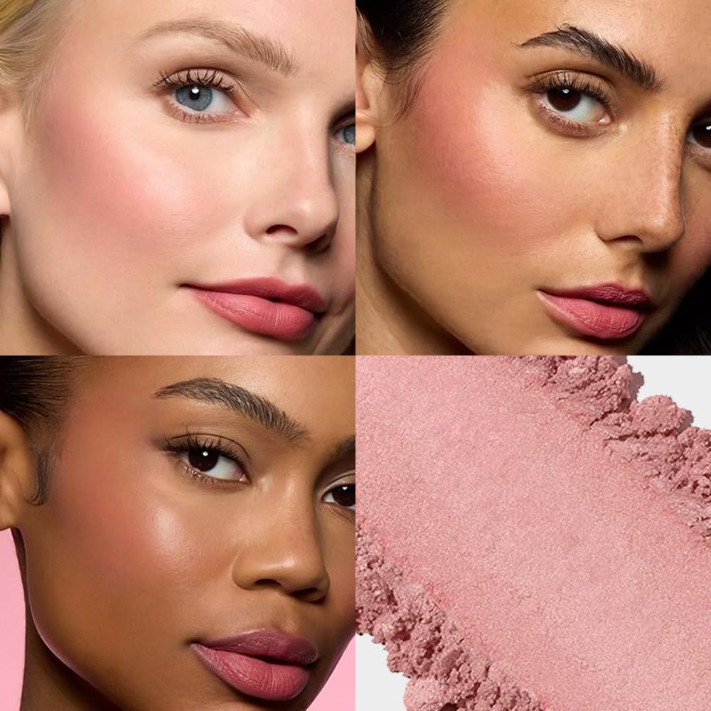 Single Dusty Rose Pink Matte Powder Blush Palette Face Makeup, Blush for Looks Younger Cheeks, Monochrome Cream Blushes Lightweight Long Lasting, Blush for Women All Skin Tones Paleta de, 04