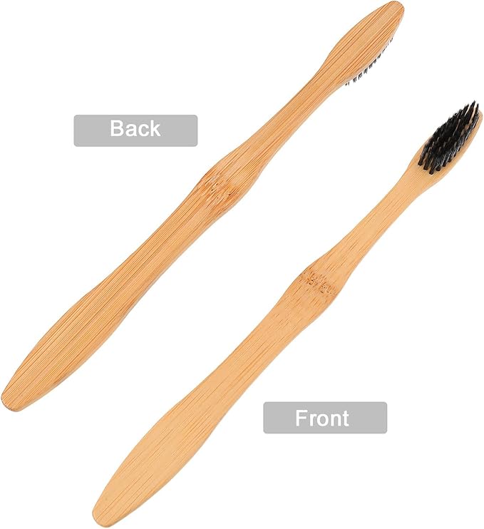 20 Pcs Biodegradable Natural Toothbrushes for Adults Soft Bristles with Comfortable Handle Oral