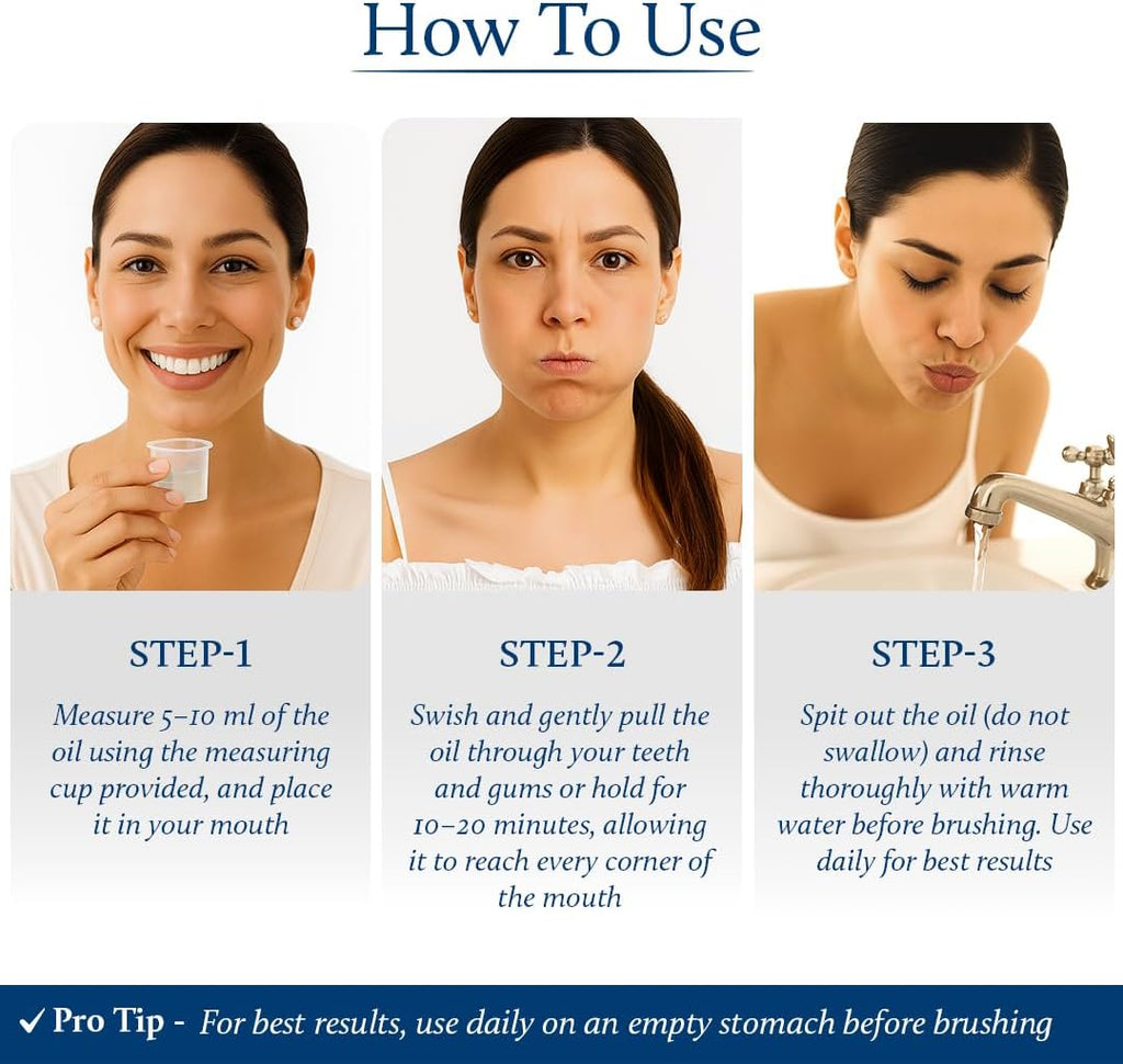 Blue Nectar Clove Oil Pulling for Mouth | Ayurvedic Mouth Wash for Oral Care | Natural Coconut Oil for Oral Care & Fresh Breath | Alcohol Free Mouthwash (9 Herbs, 3.38 Fl Oz)