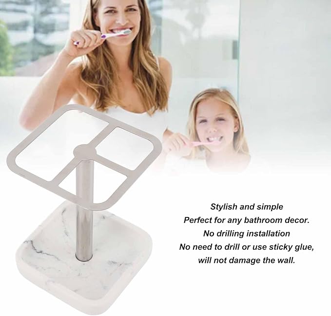 Stainless Steel Toothbrush Holder,Toothbrush and Toothpaste Stand,Bathroom Toothbrush Storage Organizer Toothbrush Holders Shelf for Bathroom Vanity Countertops (Silver)