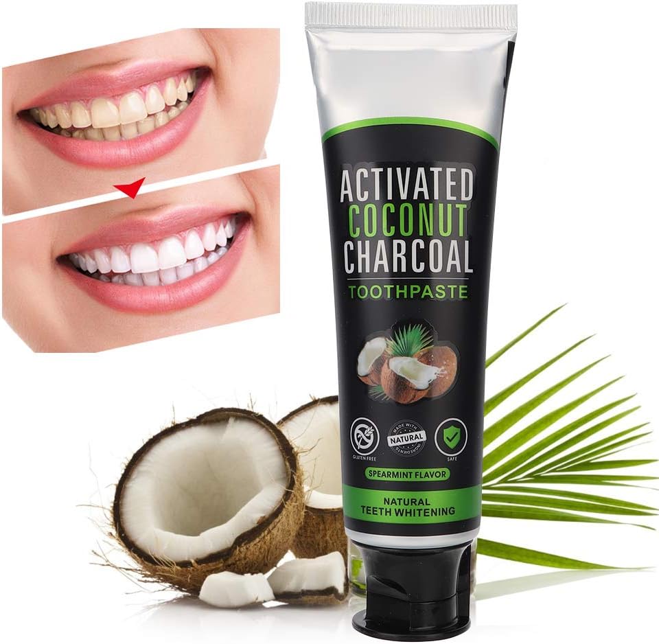 ZJchao Bamboo Charcoal Toothpaste, Activated Charcoal Coconut Oil Toothpaste for Teeth Whitening