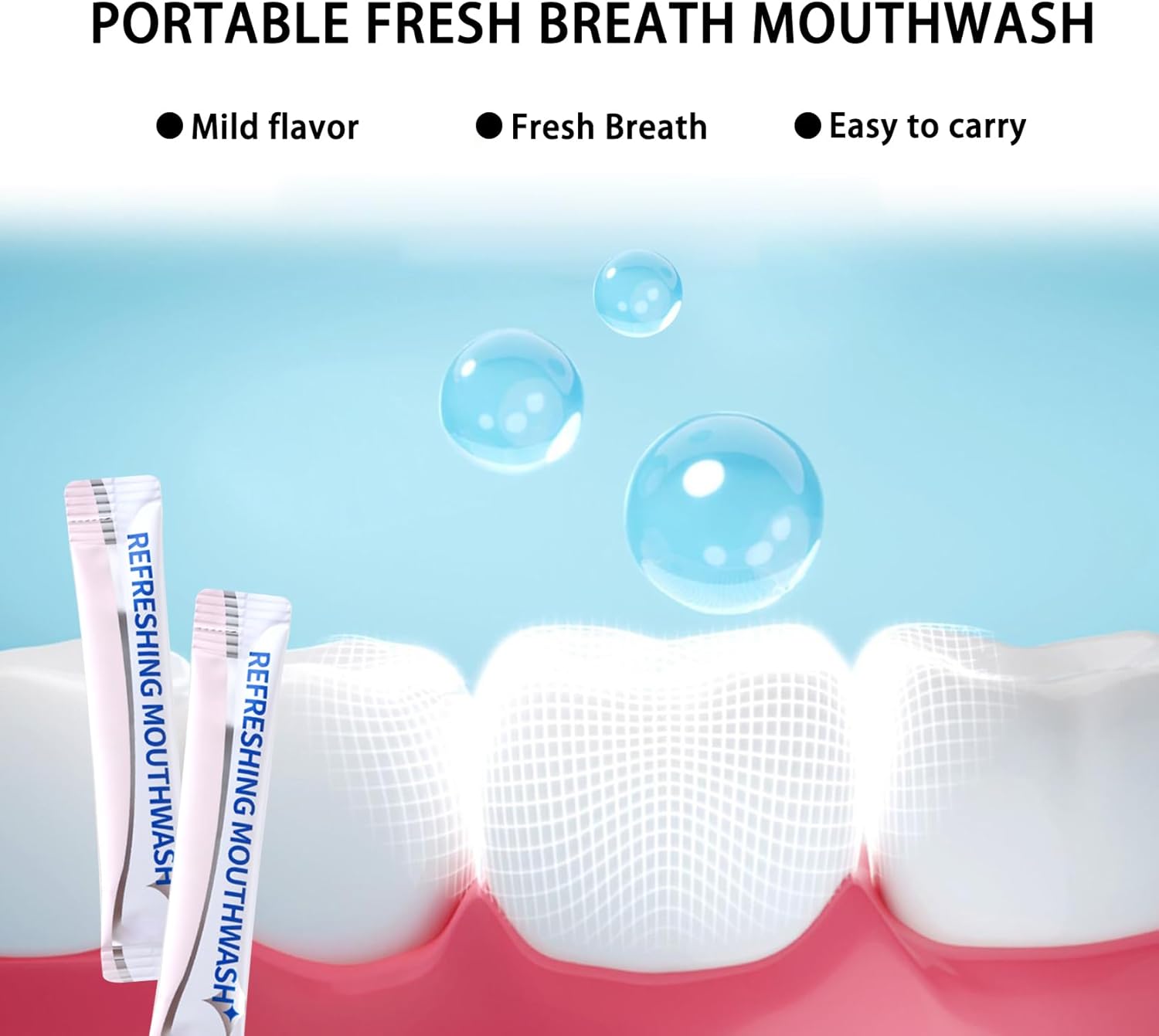 60PCS Travel Size Mouthwash,Portable Mini Mouthwash,Long-Lasting Freshness Travel Mouth Wash for Oral Care A50