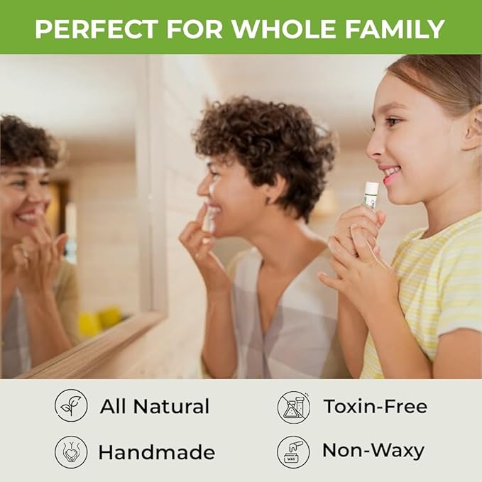 RaGaNaturals Natural Unscented Lip Balm - Original Beeswax, Shea Butter, Jojoba Oil, Vitamin E - 4 Pack Unflavored Chapstick for Dry & Cracked Lips - Christmas Stocking Stuffers - Handmade in USA