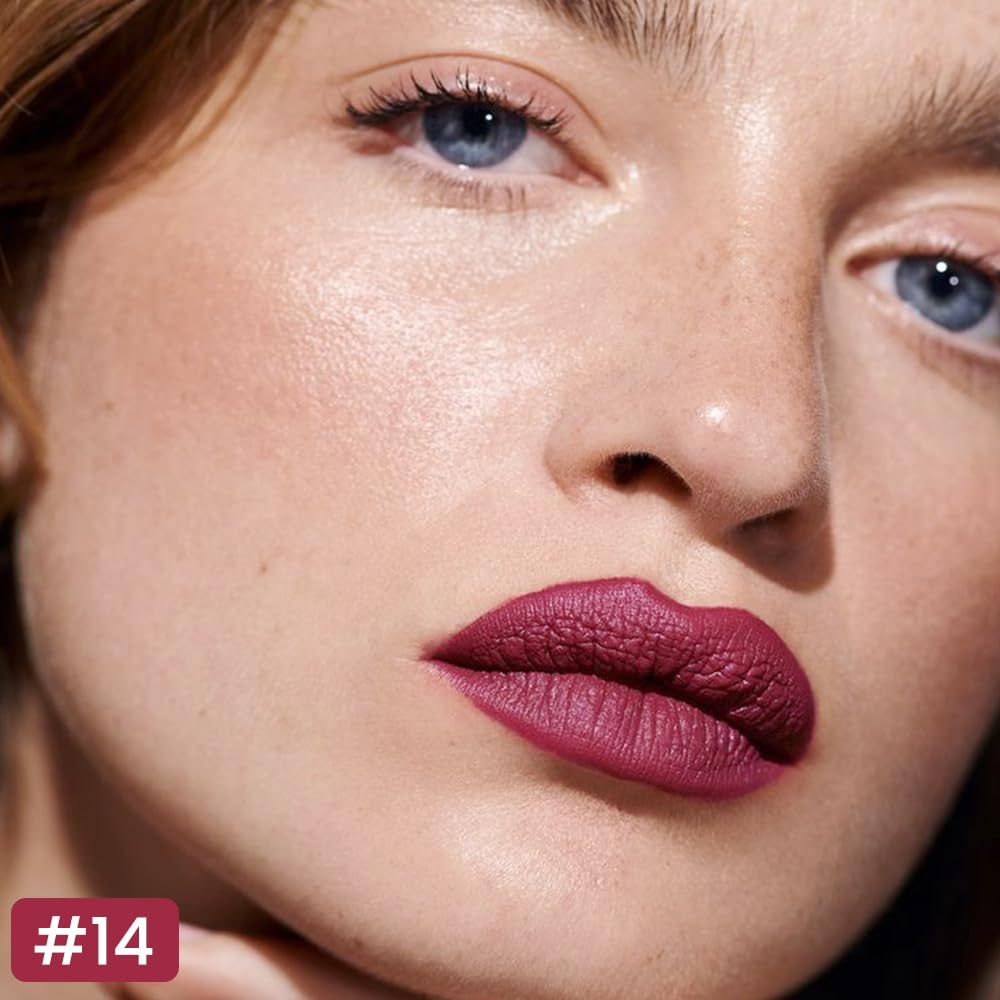 Kaely Wine Longwear Liquid Lip Liner Waterproof, 24 Hour Long Lasting Lip Liner Stain Marker Pen, 2-in-1 Matte Semi Permanent Lipliner & Lipstick, Vegan & Cruelty-Free, 14