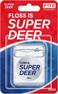 Super Deer Flat Dental Floss - Mint, PTFE Floss, Gentle on Gums, Expands & Stretches,Plaque Remover for Teeth, Shred Resistant, Floss Slides Smoothly, Easy to Use, 55 yd (1)