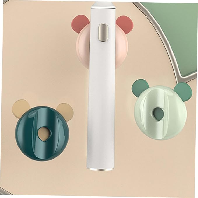 VANZACK 4pcs Magnetic Toothbrush Holders Bathroom Rack Decorative Storage for Electric Toothbrushes Mixed Colors Wall-Mounted Organizer for Family Use