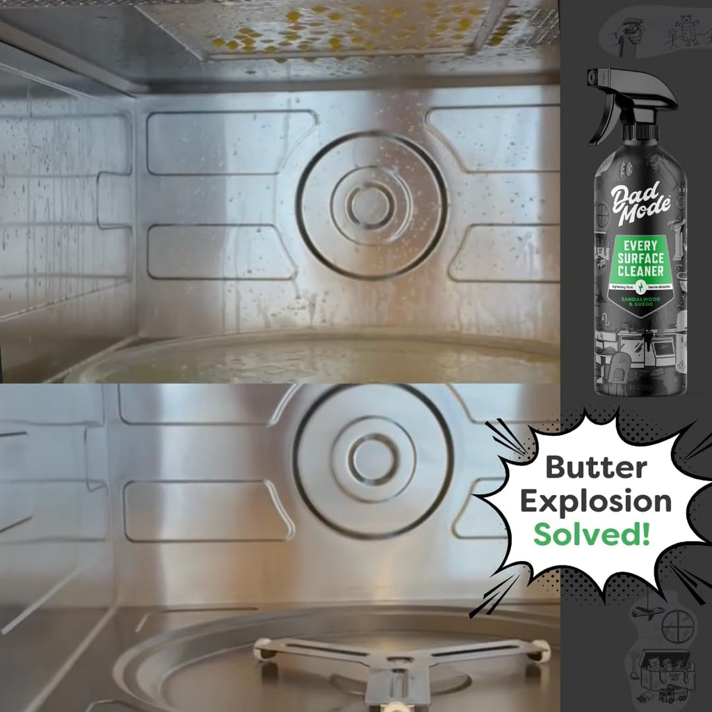 DadMode Maximum Strength Cleaning Set for Busy Families - 7 Enzyme Stain Remover, Surface Cleaner, Laundry Detergent, Carpet Cleaner - Sandalwood & Suede, 64 oz