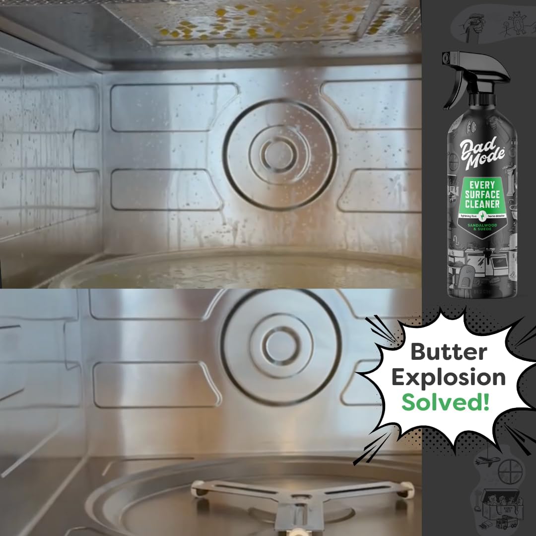 DadMode Maximum Strength Cleaning Set for Busy Families - 7 Enzyme Stain Remover, Surface Cleaner, Laundry Detergent, Carpet Cleaner - Sandalwood & Suede, 64 oz