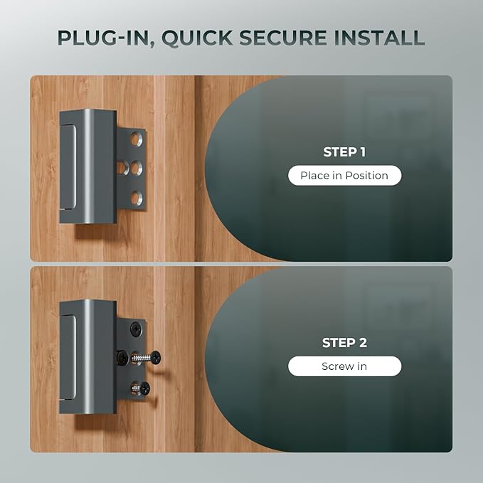 2Pack Home Security Door Reinforcement Lock Childproof, Door Lock for Kid Safety, Door Latch Stopper for Front Door Inside Top of Door, Aluminum Construction Finish