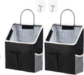 2pcs Wall Hanging Storage Bag,Wall Hanging Organizer Bags with Pockets, Wall Organizer Storage for Dormitory Bathroom Bedroom Kitchen(Black)