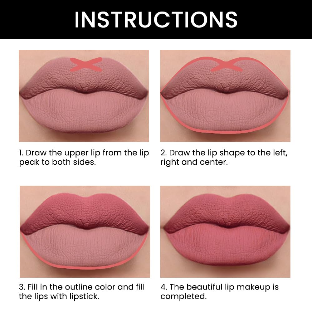 evpct 1Pcs Lip Liner and Lipstick Set Kit for Women, Matte Lips Kit with Lip Liner Lip Stains Long Lasting Waterproof 24 Hour Lipstick and Lip Liners Combo Lipliners Pencil 26#