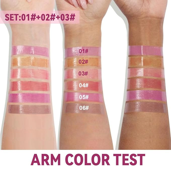 3Pcs Summer Glow Reviver Lip Balm Butter Lip Gloss, Melting Lip Serum, Ultra-Hydrating Natural Vegan Lip Oil, Sheer-Tinted Shine & Hydration, Soothes & Softens Dry Lips (01+02+03)