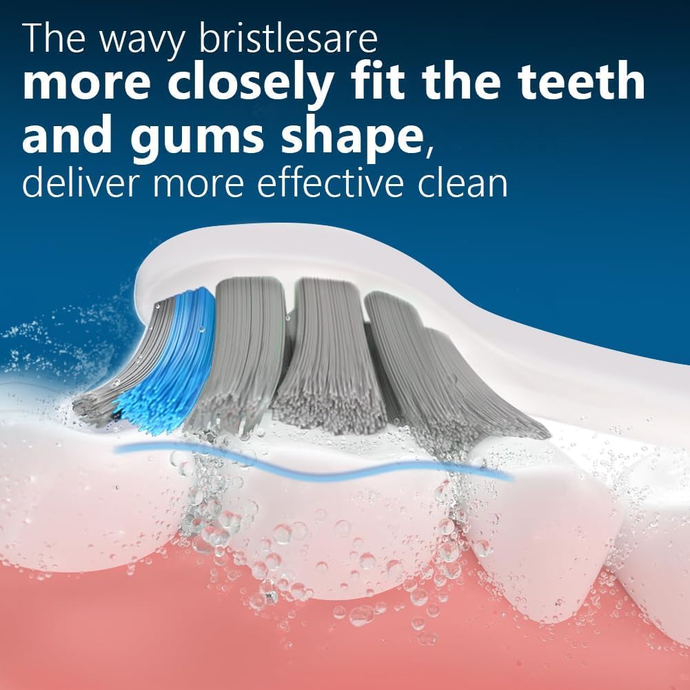 NatraProw Toothbrush Heads for Sonicare Replacement Heads,Brush Heads Compatible with Philips Sonicare Snap-On Electric Toothbrush,Bamboo Charcoal Bristle,6 Count