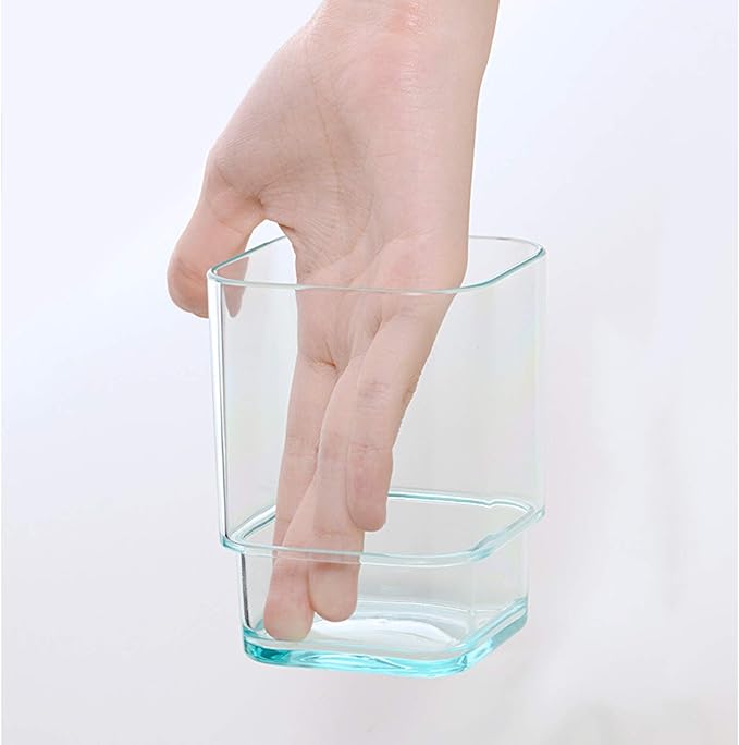 Wall-Mounted Tumbler and Toothbrush Holder, Wall Mounted Adhesive Hanging Electric Toothbrush Organizer Stand for Bathroom, No Drilling Required (Blue+Chrome, 3.93"X3.93"X2.97")