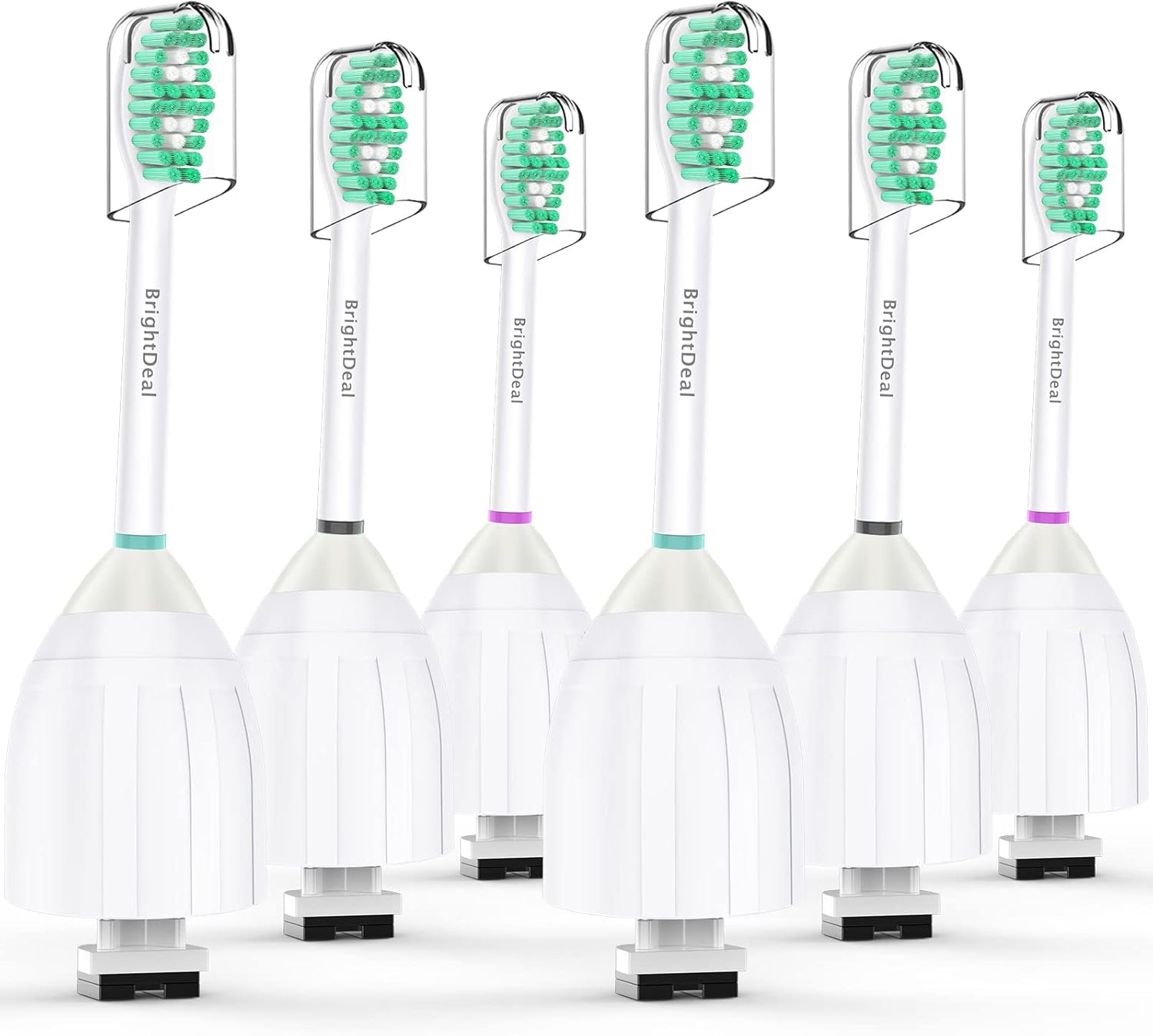 Toothbrush Heads for Philips Sonicare Essence Elite Advance Xtreme CleanCare E-Series Electric Sonic Screw-on Brush Replacement HX7022/66 HX7023 HX7001 with Cap, 6 Pack