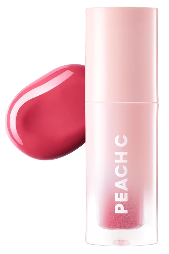Peach C Jelly Beam Tint - Long Lasting Korean Lip Tint Stain Plumping Jelly Lip Gloss - Lightweight, Moisturizing & Buildable Lip Makeup Jelly Tint Blush with Vitamin E (Sweet Boom, 0.07 oz)