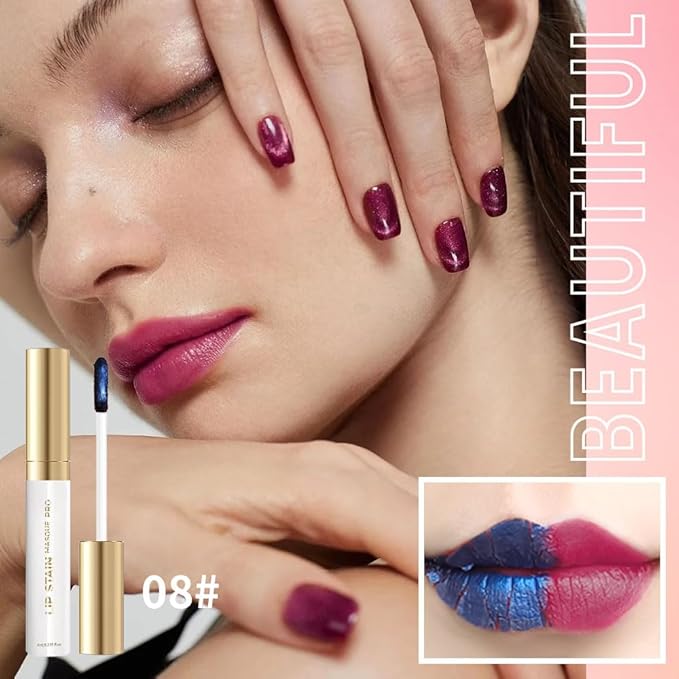 Lip Stain Peel Off – Wipe-Off Lip Stain Tattoo | Long Lasting Waterproof Lip Tint, High-Pigment Matte Lip Color, Smudge & Transfer Proof Lip Stains Masque, Kiss-Proof All-Day Lip Makeup 08#