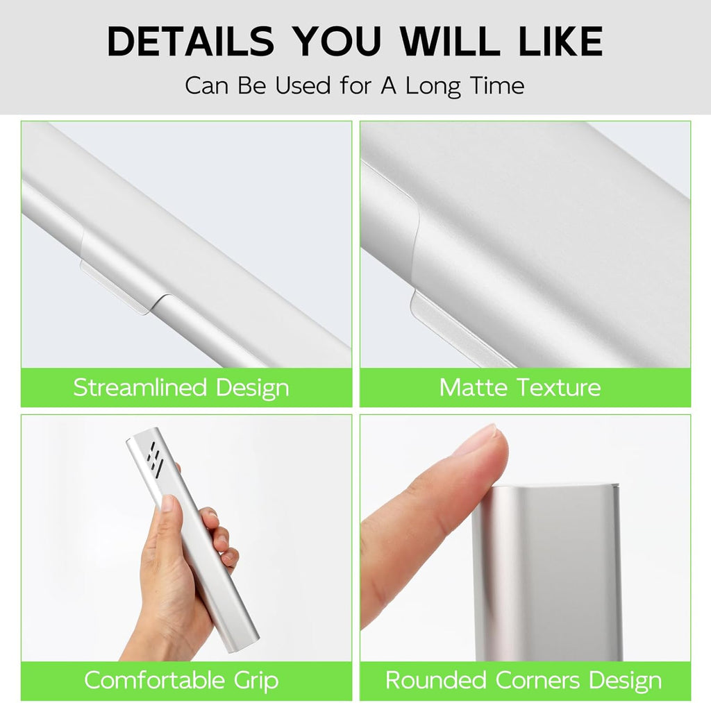 Travel Toothbrush Case, Portable Toothbrush Holder, Durable Aluminum Toothbrush Storage Box, Small Breathable Manual Toothbrush Container for Traveling, School, Camping, Business Trip - Sliver