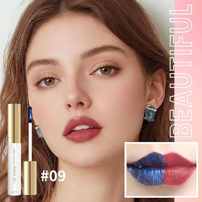 Lip Stain Peel Off – Wipe-Off Lip Stain Tattoo | Long Lasting Waterproof Lip Tint, High-Pigment Matte Lip Color, Smudge & Transfer Proof Lip Stains Masque, Kiss-Proof All-Day Lip Makeup 09#