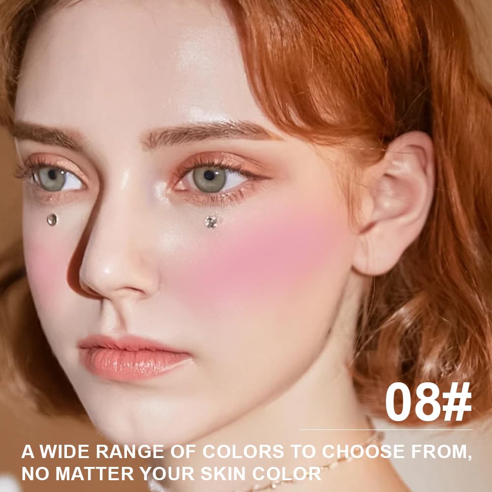 Matte Powder Blush for Cheeks – Long Lasting Natural Face Blusher Makeup, Lightweight Blendable Cheek Color for Women, Vegan & Cruelty-Free – #08 Light Rose Pink