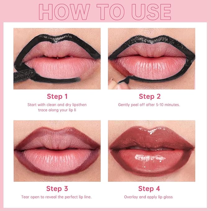 Peel Off Lip Liner & Stain in Peach Rosé – Tattoo-Like Peel Off Lip Stain Liner + Hydrating High Shine Peach Pink Lip Tint, Long-Lasting Waterproof Smudge-Proof Duo for Soft Natural Rosy Lips
