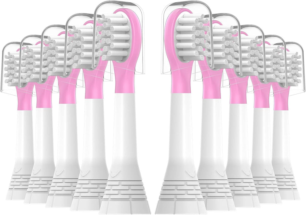 Kids Replacement Toothbrush Heads 10 Pack for Philips Sonicare Electric Toothbrush Soft Brush Head for Child 3-7 for Boy Girl,Pink