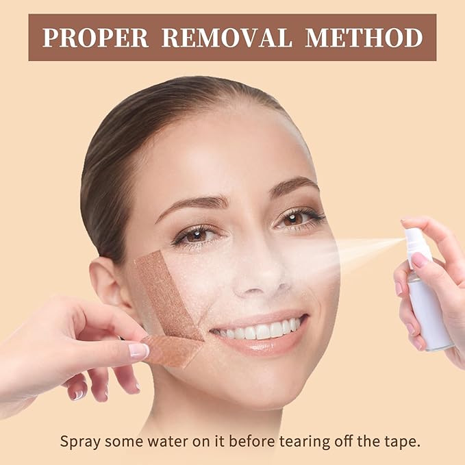 1 Roll Instant Face Lift Tape, Facial Myofascial Patch for Wrinkles Treatment Sticker for V Line Lifting Sagging Skin, Forehead Fines, Eyelid, Nasolabial Folds, Laugh Neck Lines (1cm*5m)