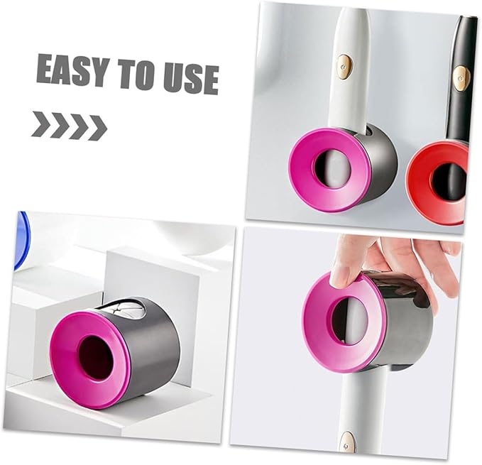 DOITOOL Wall-Mounted Electric Toothbrush Holder Adhesive Bathroom Toothbrush Rack Plastic Storage Stand No Drilling Installation Pink