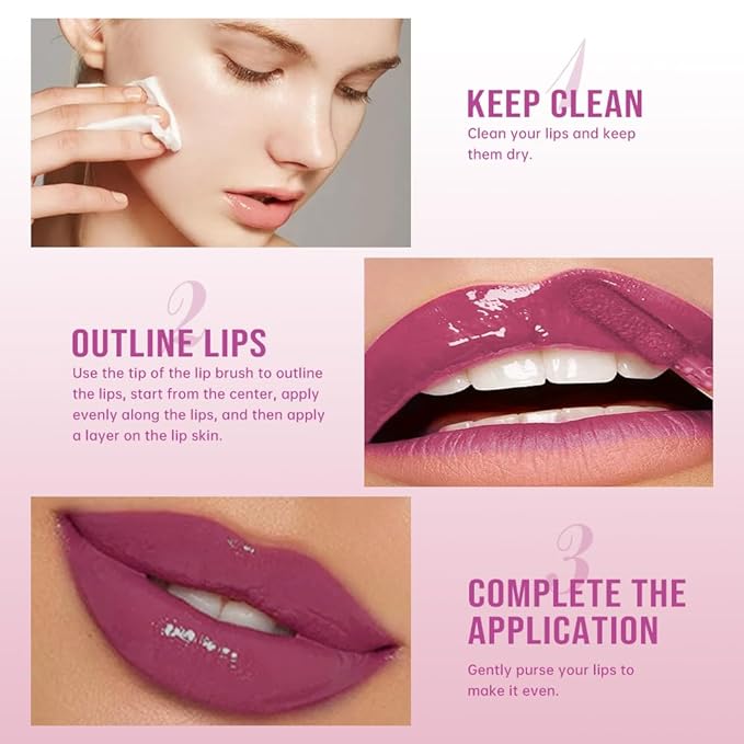 Nourishing High-Shine Lip Gloss,Hydrating & Moisturizing Lip Tint, Non-Sticky, Long-Lasting Glossy Lip Stain,Softens & Plumps Lips for Smooth,Gentle Formula for Dry Lips 01#Magenta