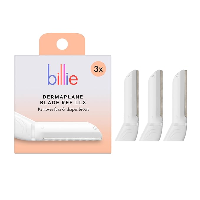 Billie - Dermaplane Refill Blades - Stainless Steel Blades with Safety Micro-guards - Nickel-free - Gently Exfoliates Skin - 3 count (Pack of 12)