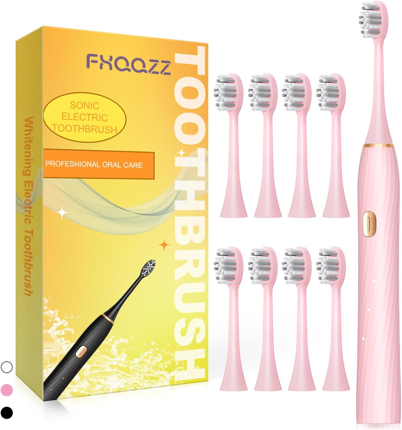 Sonic Electric Toothbrush for Adults and Kids, Rechargeable Toothbrush With 8 Brush Head, 4 Modes and 2 Minute Timer, 42000VPM Power Motor, IPX8 Waterproof, 4 Hours Fast Charge last 90 days (Pink)