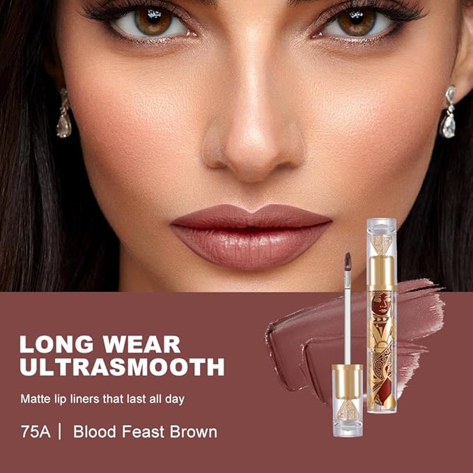 Velvet Matte Lip Stain – Long Lasting Waterproof Liquid Lipstick, Transfer-Proof Lightweight Lip Gloss, Non-Sticky Soft Matte Lip Tint with High Pigment, Smudge-Proof Lip Stain for All-Day Wear #75A