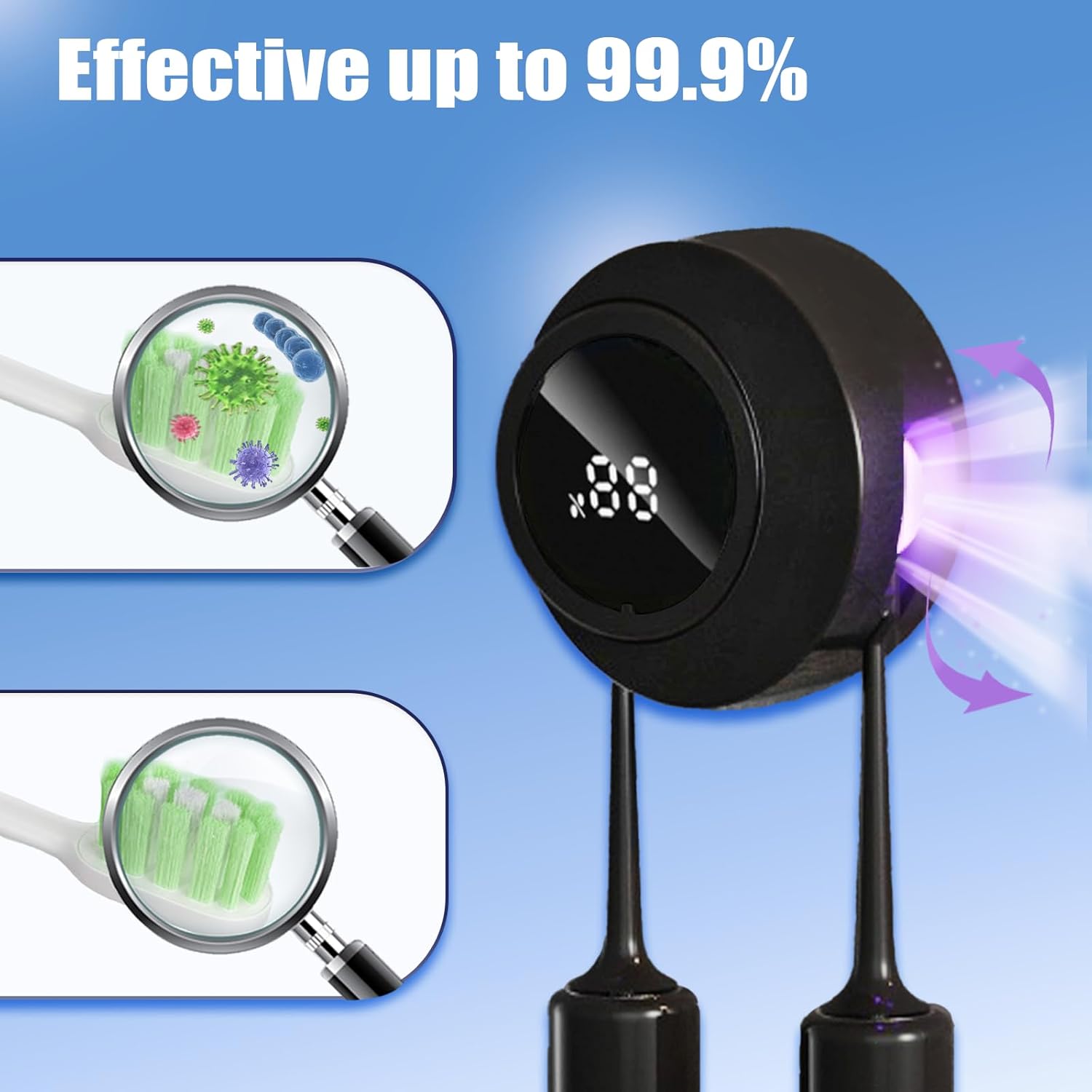 Smart Toothbrush Holder, UV Toothbrush Holders Wall Mounted, Electric Toothbrush Holder for Bathroom, LED Automatic Sensing Toothbrush Cleaner for Home and Travel (White)