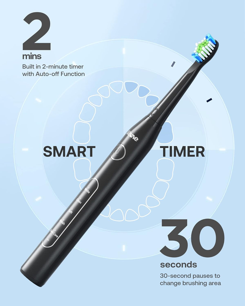 Bitvae Electric Toothbrushes 2 Pack With Holders, Ultrasonic Electronic 8 Brush Heads 5 Modes, Rechargeable Power for 30 Days Using, Black & Pink