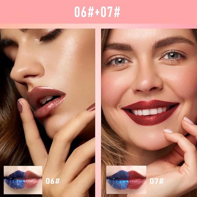 Lip Stain Peel Off – Wipe-Off Lip Stain Tattoo | Long Lasting Waterproof Lip Tint, High-Pigment Matte Lip Color, Smudge & Transfer Proof Lip Stains Masque, Kiss-Proof All-Day Lip Makeup 06#+07#