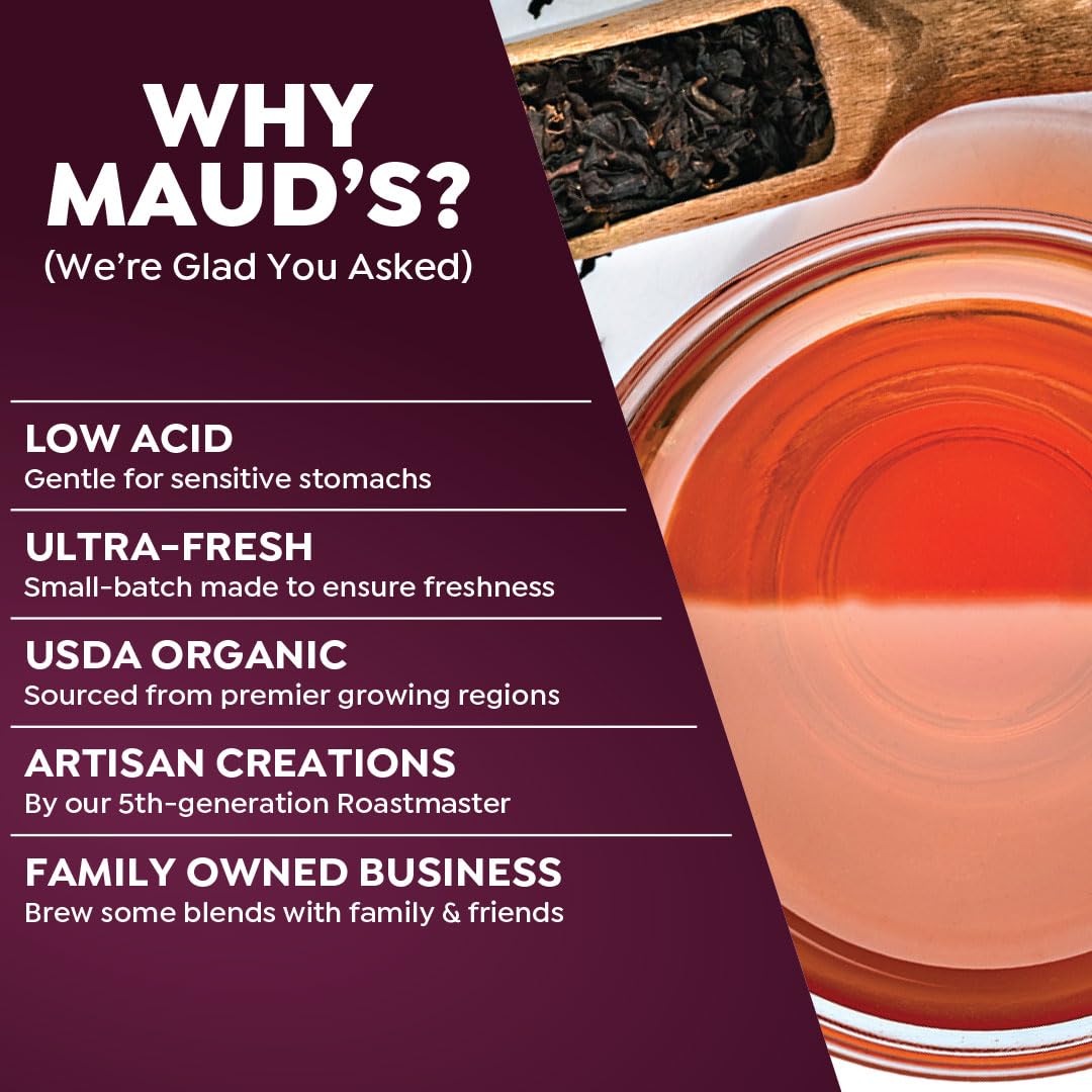 Maud's Organic English Breakfast Black Tea Pods, 100 ct, Recyclable Single Serve Pods – 100% Gourmet Blended Tea Leaves, Compatible with Keurig K Cups Maker