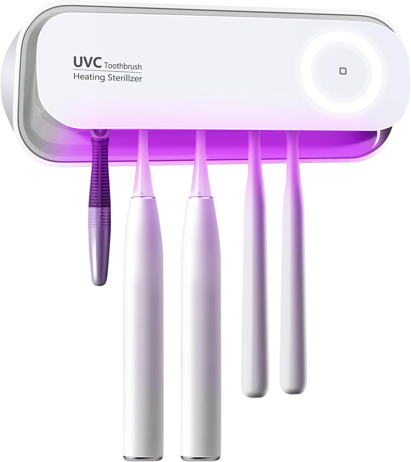 Toothbrush San itizer Holders Tooth Brush Holder Wall-Mounted for Bathroom 5 Slots Electric Toothbrush Holder with Light San itizer Toothbrush Cleaner with Air Dry