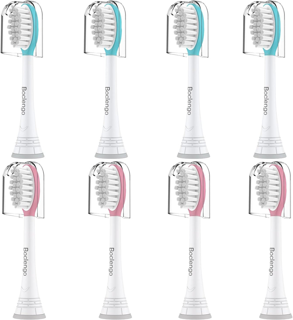 Kids Replacement Toothbrush Heads for Philips Sonicare Kids Replacement Heads, Soft Standard Brush Head for 7-12 Child,for Phillips Sonic Care Electric Small Brush HX6032/94,HX6320,4 Blue+4 Pink
