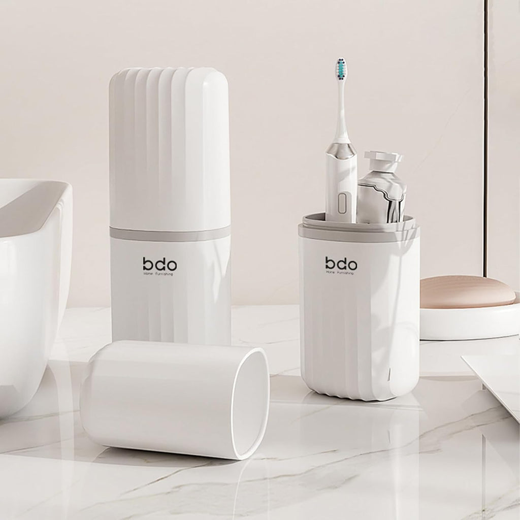 Toothbrush Travel Case Portable Toothbrush Holders with Cover Leakproof Toothbrush & Toothpaste Holder for Traveling School Camping Business Trip Bathroom